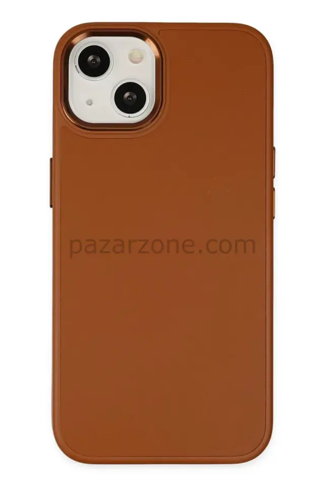 Newface Apple iPhone 14 Plus Kılıf Asya Deri Silikon - Kahverengi