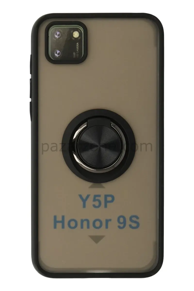 Newface Huawei Y5P Kılıf Montreal Yüzüklü Silikon Kapak - Siyah