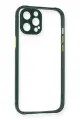 Newface Apple iPhone 12 Pro Max Kılıf Miami Şeffaf Silikon - Koyu Yeşil