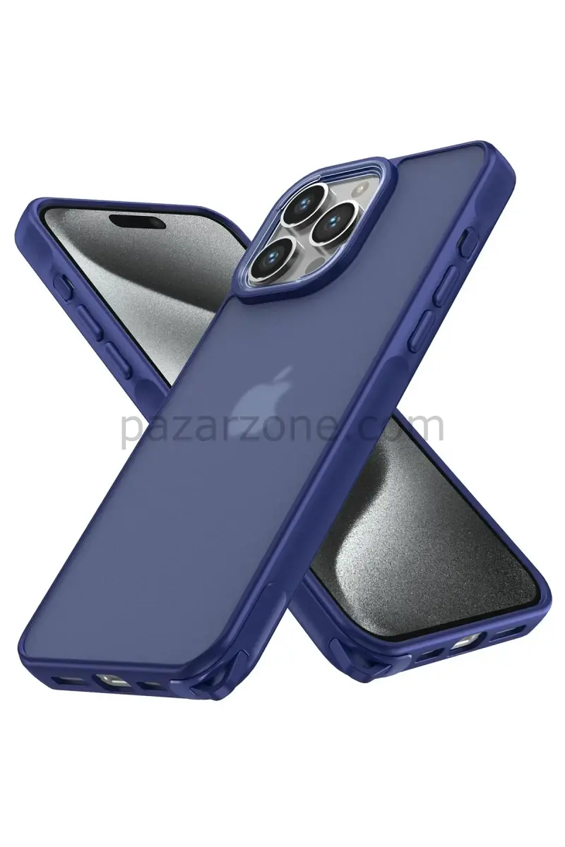 Newface Apple iPhone 15 Pro Kılıf Elegant Kapak - Lacivert