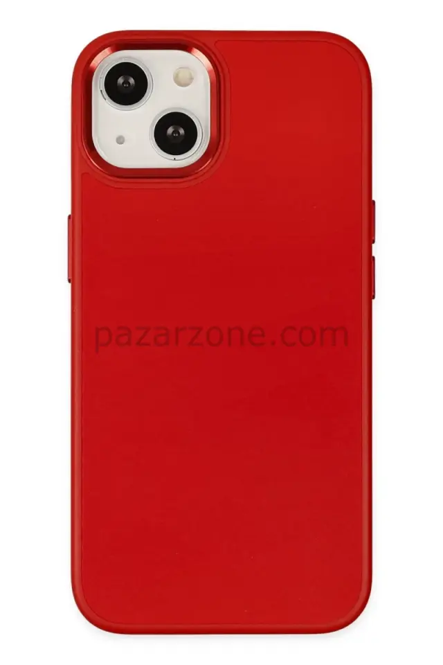 Newface Apple iPhone 14 Plus Kılıf Asya Deri Silikon - Kırmızı