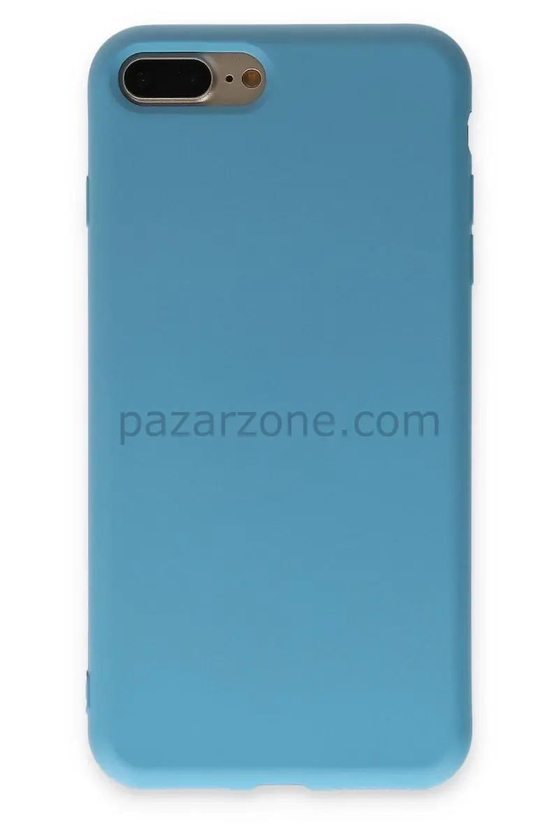 Newface Apple iPhone 7 Plus Kılıf Nano içi Kadife Silikon - Mavi