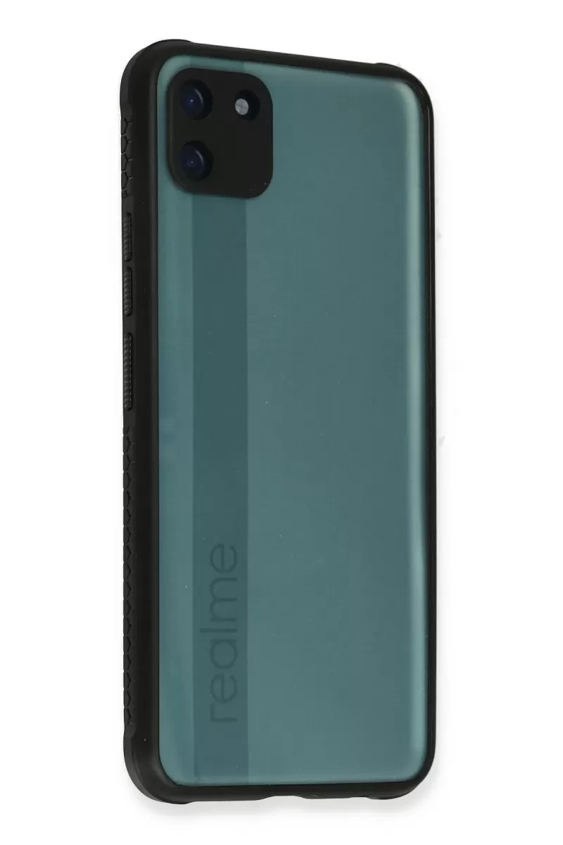 Newface Realme C11 Kılıf Miami Şeffaf Silikon - Siyah