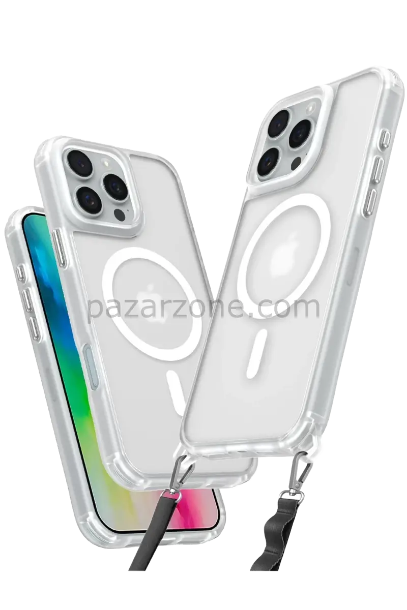 Newface Apple iPhone 16 Pro Max Kılıf Enka Magsafe Silikon Kılıf - Şeffaf