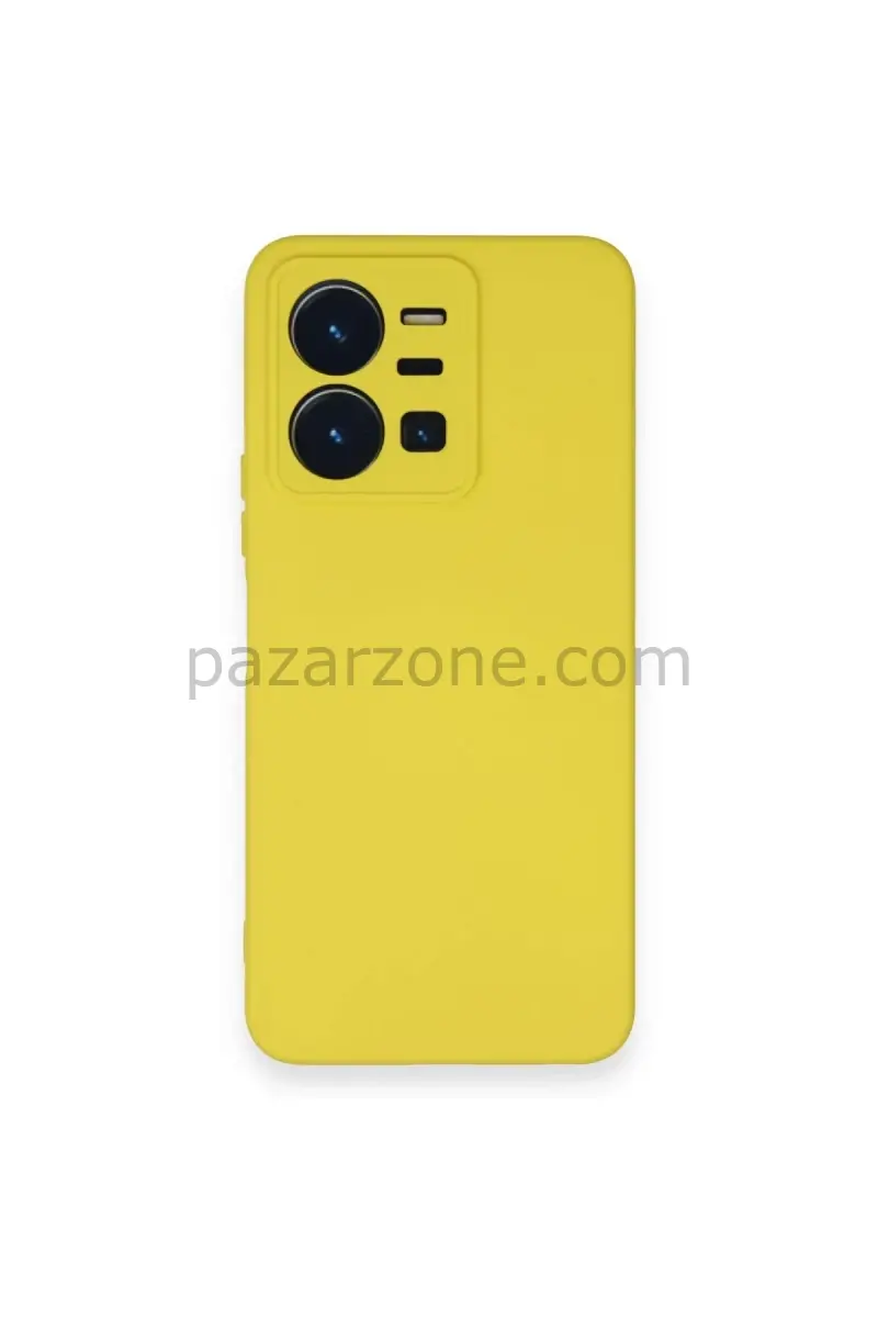 Newface Vivo Y35 Kılıf Nano içi Kadife Silikon - Sarı