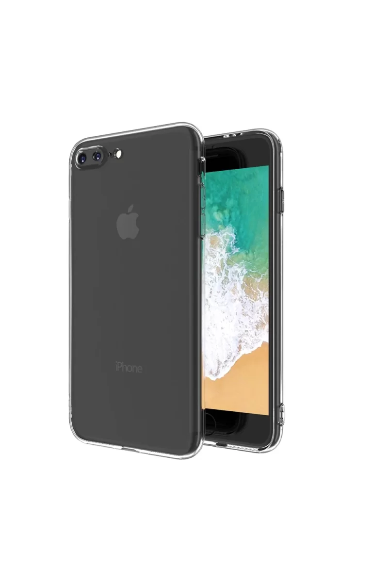 Newface Apple iPhone 8 Plus Kılıf Deluxe 2mm Şeffaf Silikon