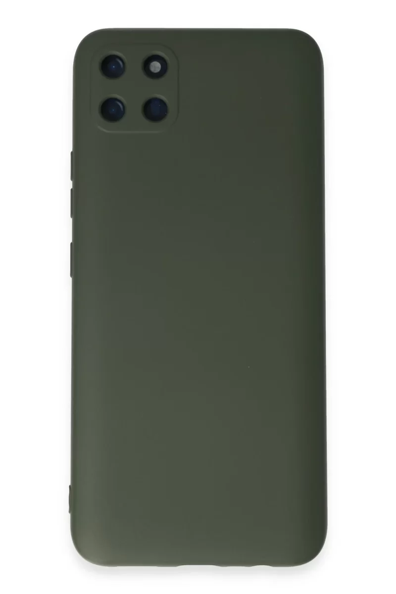 Newface Realme C11 Kılıf Nano içi Kadife Silikon - Koyu Yeşil