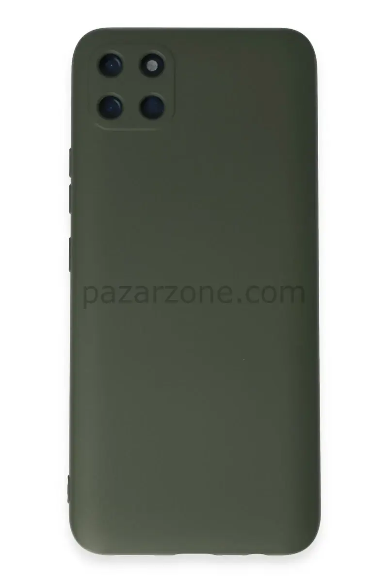 Newface Realme C11 Kılıf Nano içi Kadife Silikon - Koyu Yeşil