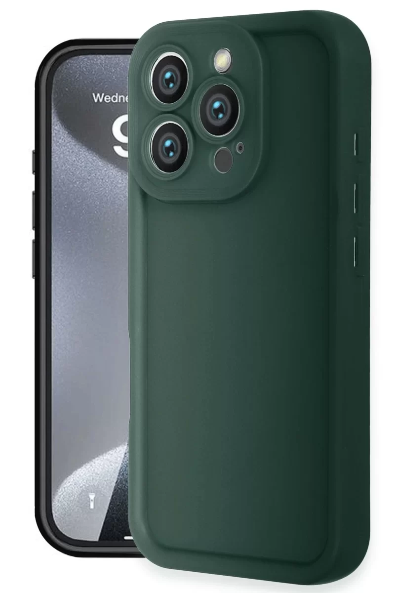 Newface Apple iPhone 16 Pro Max Kılıf Viera Silikon - Koyu Yeşil