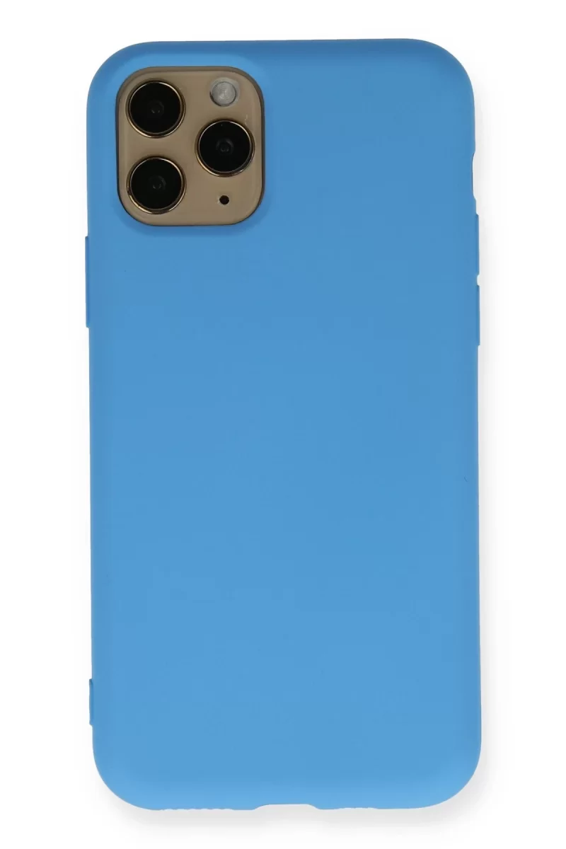 Newface Apple iPhone 11 Pro Kılıf Nano içi Kadife Silikon - Mavi