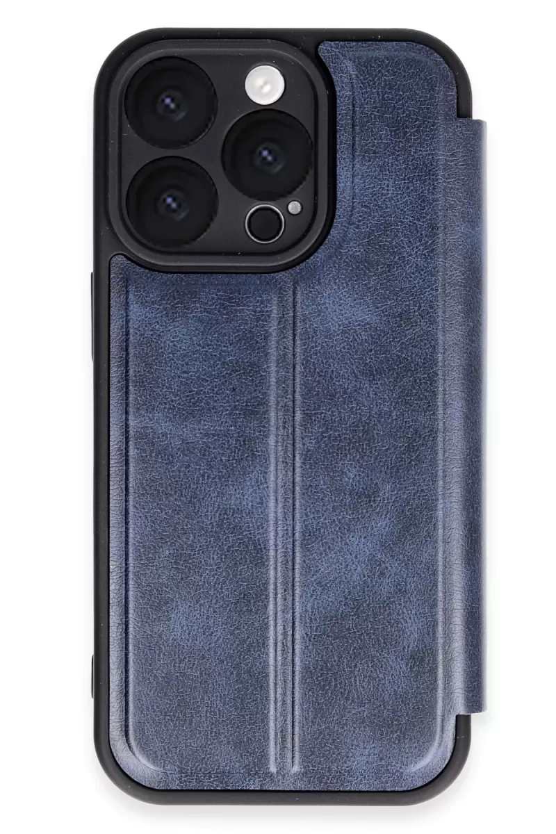 Newface Apple iPhone 16 Pro Max Kılıf Flip Cover - Lacivert