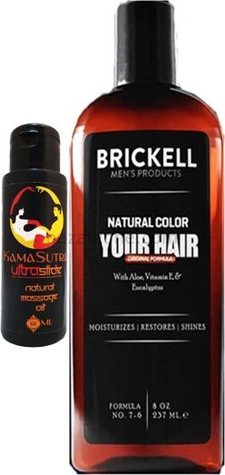 Brickell Şampuan Erkek 237 ml Saçsakal Anti-Beyaz + L.kamasutra Erotikmasaj Yağı 60 ml