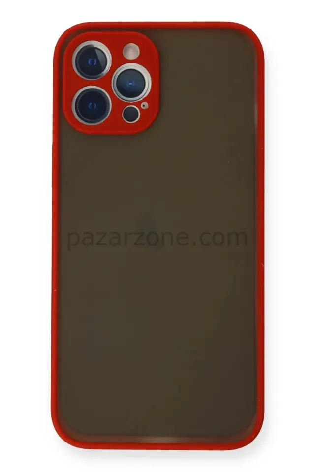 Newface Apple iPhone 12 Pro Max Kılıf Montreal Silikon Kapak - Kırmızı