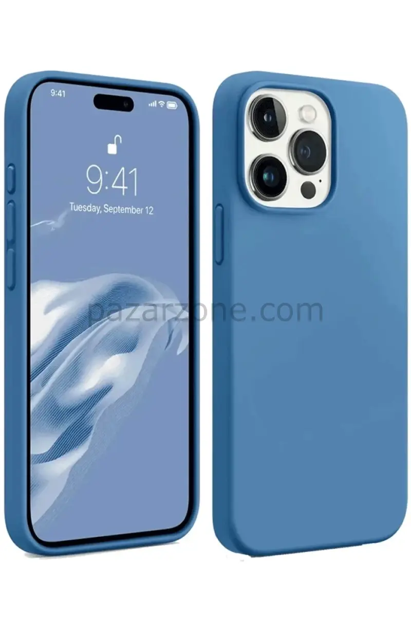 Newface Apple iPhone 15 Pro Kılıf First Silikon - Mavi