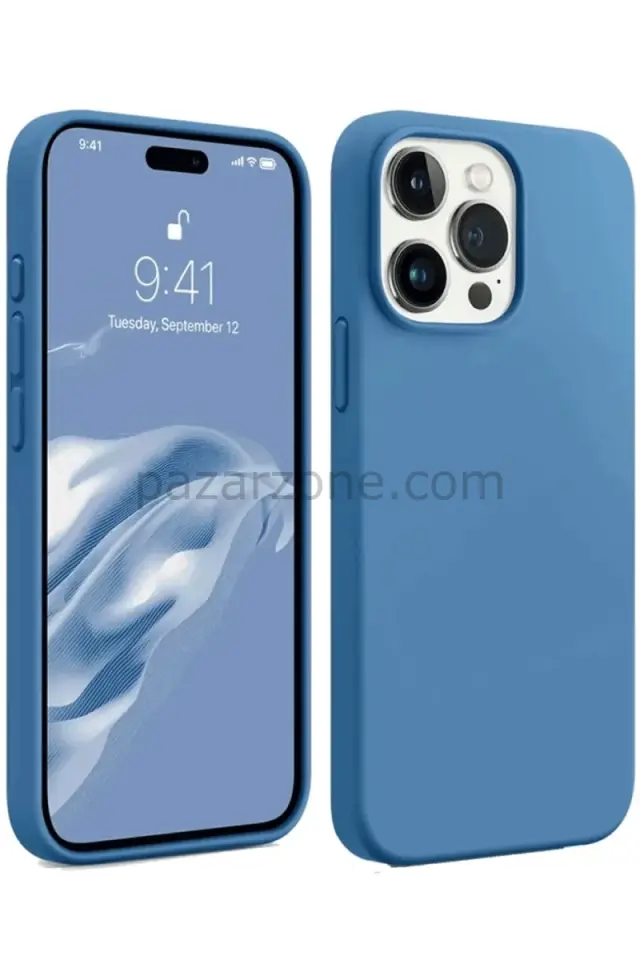 Newface Apple iPhone 15 Pro Kılıf First Silikon - Mavi