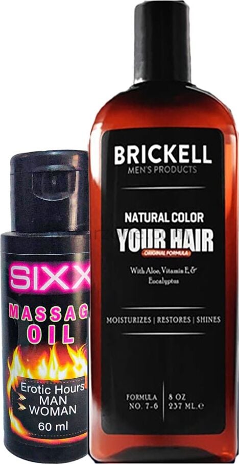 Brickell Şampuan Erkek 237 ml Saçsakal Anti-Beyaz ve + 1sıxx Erotikmasaj Yağı 60 ml