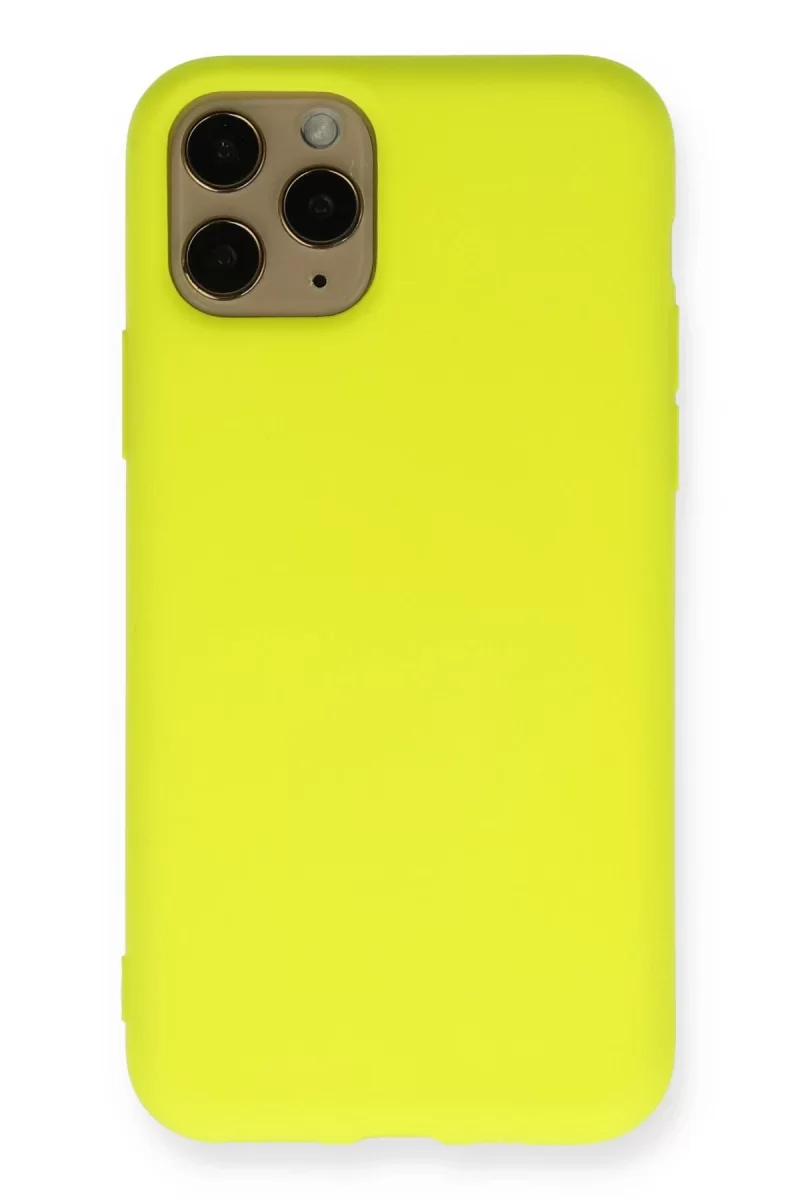 Newface Apple iPhone 11 Pro Kılıf Nano içi Kadife Silikon - Sarı