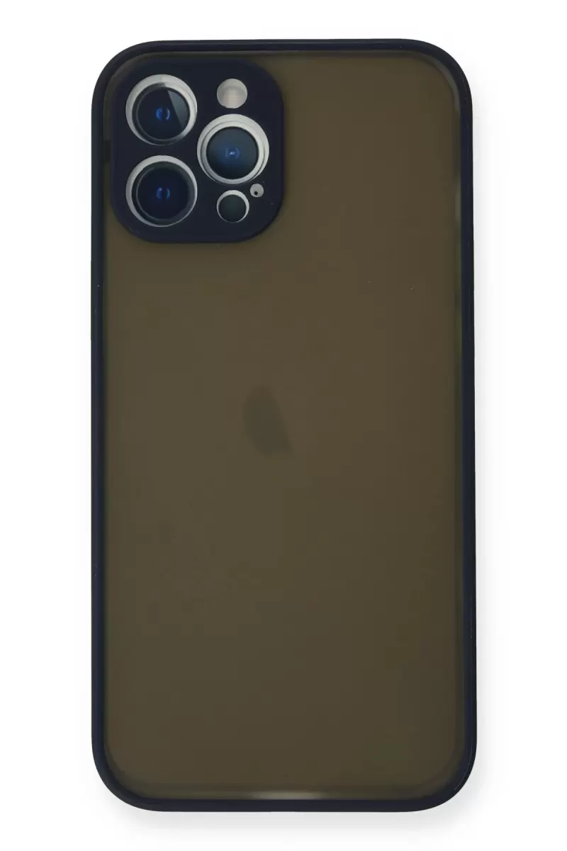 Newface Apple iPhone 12 Pro Max Kılıf Montreal Silikon Kapak - Lacivert