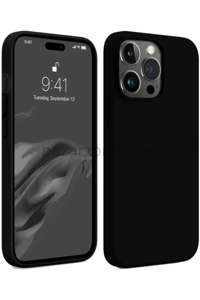 Newface Apple iPhone 15 Pro Kılıf First Silikon - Siyah