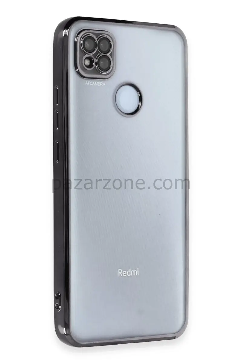 Newface Xiaomi Redmi 9C Kılıf Razer Lensli Silikon - Siyah