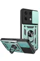 Newface Xiaomi Redmi Note 13 4G Kılıf Pars Lens Yüzüklü Silikon - Yeşil
