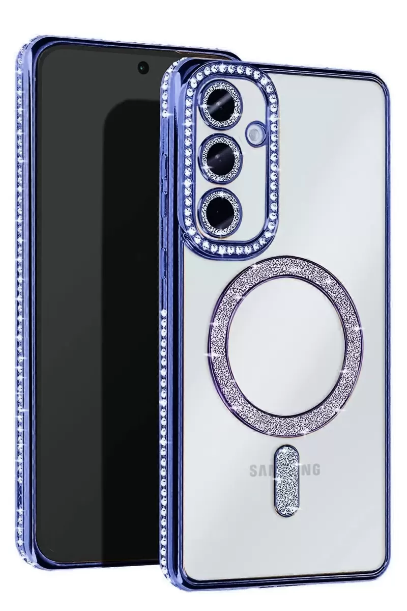 Newface Samsung Galaxy A36 Joke Simli Magneticsafe Kılıf - Mavi
