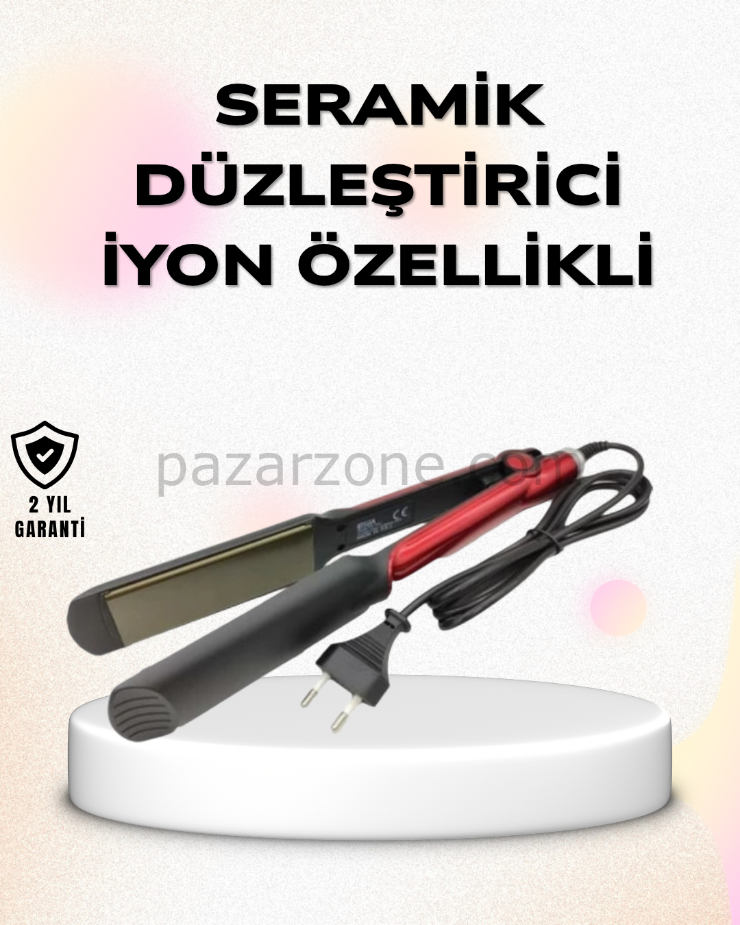 Profesyonel Titanyum Saç Düzleştirici – Ayarlanabilir Isı ve Hızlı Isınma Özellikli