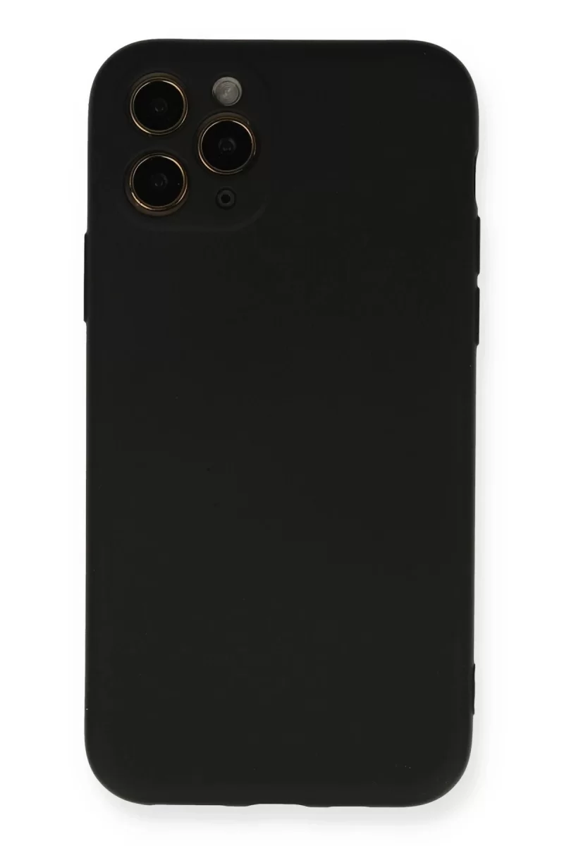 Newface Apple iPhone 11 Pro Kılıf Nano içi Kadife Silikon - Siyah