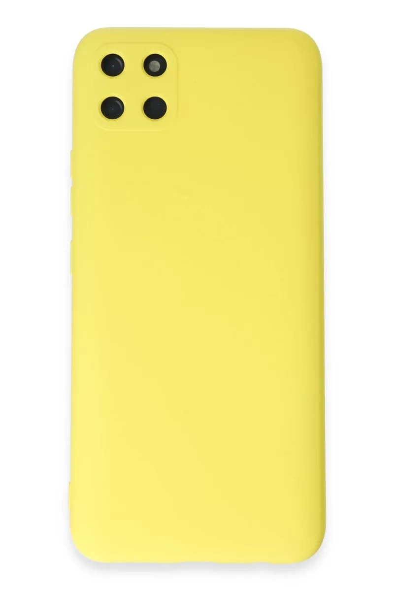 Newface Realme C11 Kılıf Nano içi Kadife Silikon - Sarı