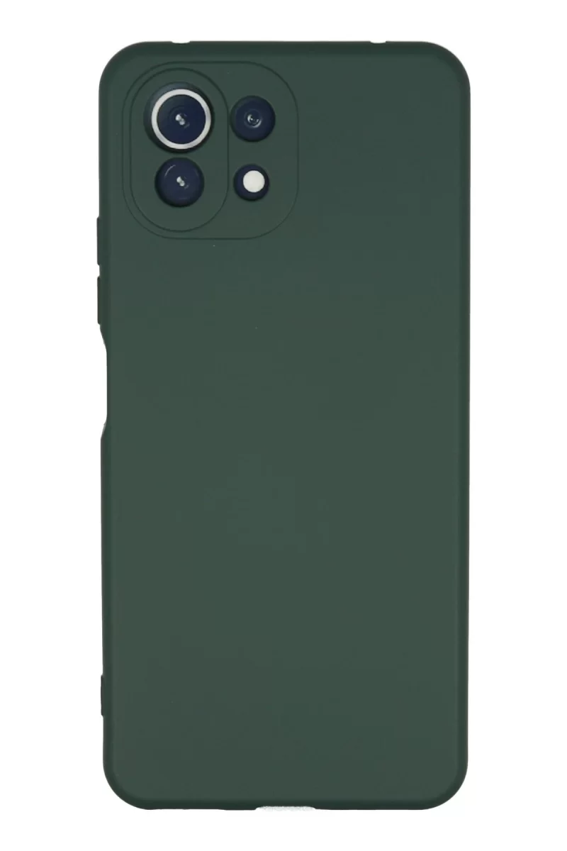 Newface Xiaomi Mİ 11 Lite Kılıf Nano içi Kadife Silikon - Koyu Yeşil