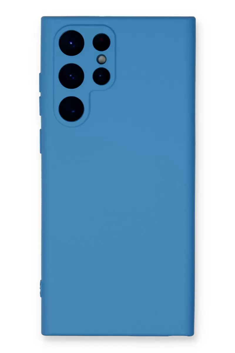 Newface Samsung Galaxy S23 Ultra Kılıf Nano içi Kadife Silikon - Mavi