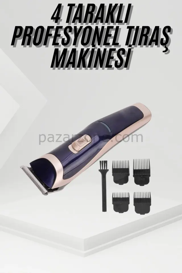 Tıraş Makinesi 4 Başlıklı Paslanmaz Çelik Bıçaklı Tüm Saç Tiplerine Uygun