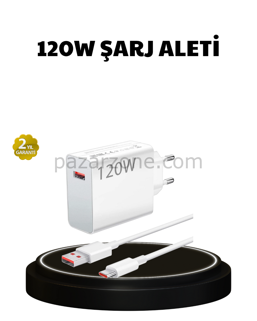 120W Ultra Hızlı Şarj Adaptörü USB-C Destekli Güçlü Şarj Teknolojisi