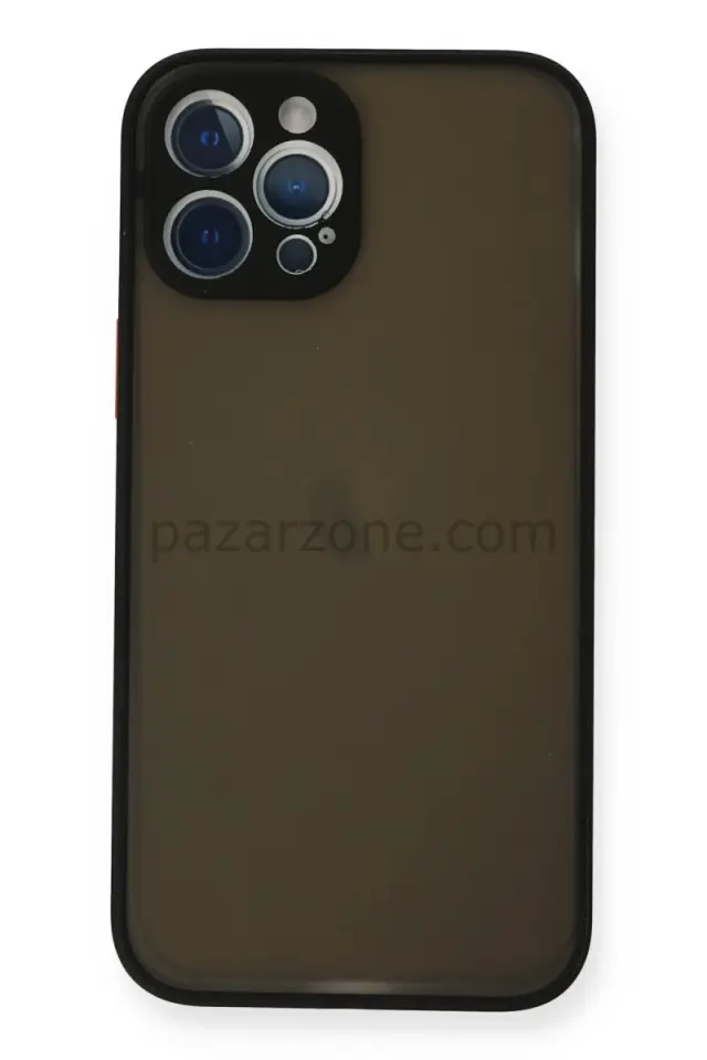 Newface Apple iPhone 12 Pro Max Kılıf Montreal Silikon Kapak - Siyah