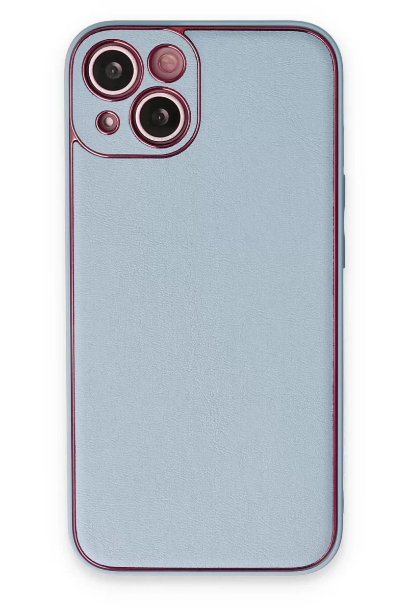 Newface Apple iPhone 14 Plus Kılıf Coco Deri Silikon Kapak - Sky Blue