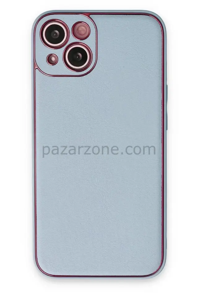 Newface Apple iPhone 14 Plus Kılıf Coco Deri Silikon Kapak - Sky Blue