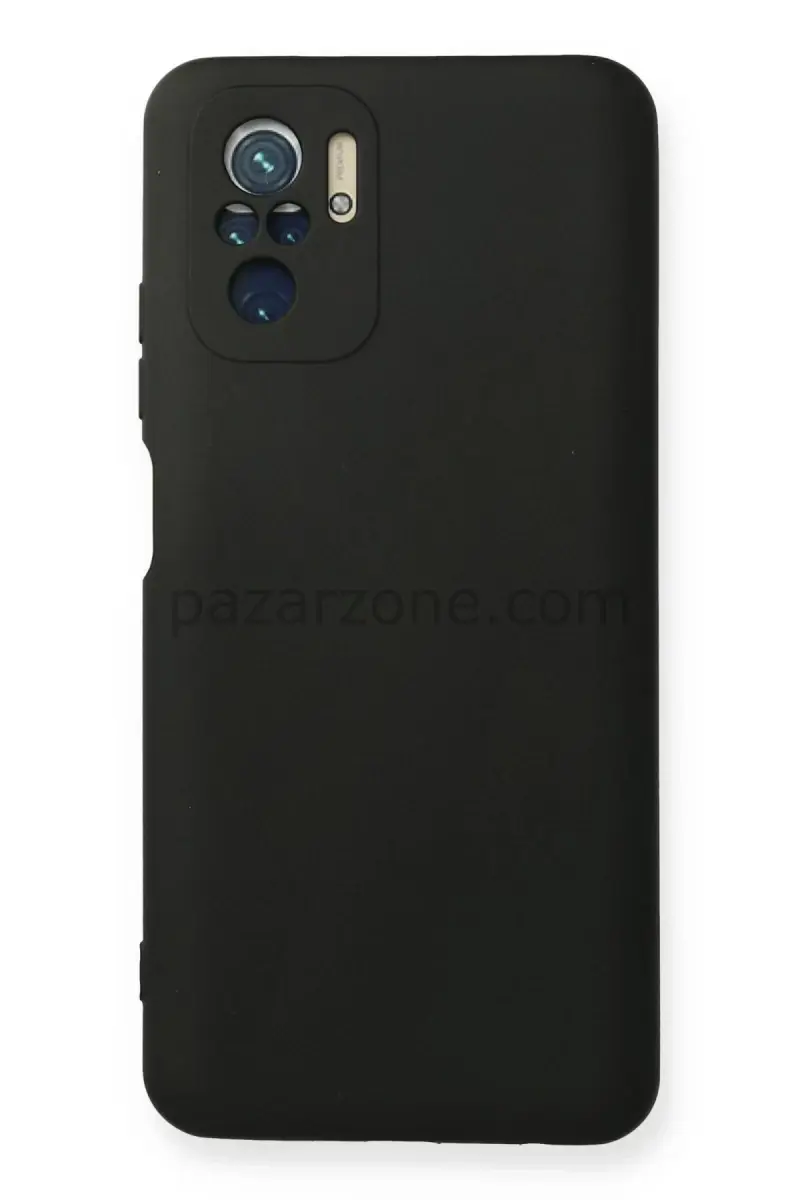 Newface Xiaomi Redmi Note 10 Kılıf Nano içi Kadife Silikon - Siyah