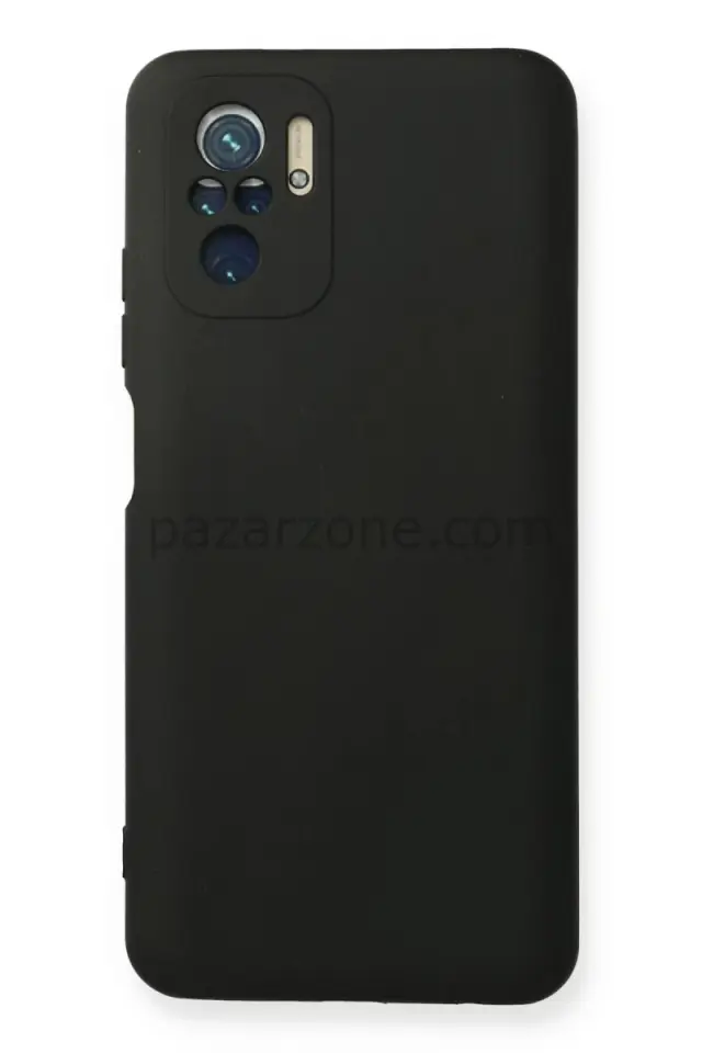 Newface Xiaomi Redmi Note 10 Kılıf Nano içi Kadife Silikon - Siyah