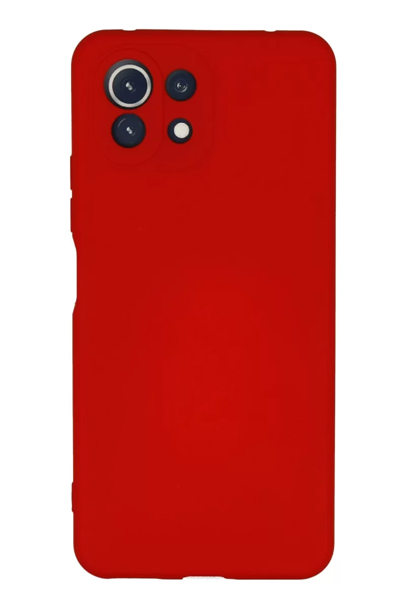 Newface Xiaomi Mİ 11 Lite Kılıf Nano içi Kadife Silikon - Kırmızı