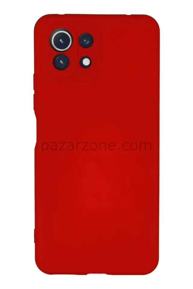 Newface Xiaomi Mİ 11 Lite Kılıf Nano içi Kadife Silikon - Kırmızı