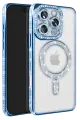 Newface Apple iPhone 16 Pro Max Kılıf Joke Simli Magneticsafe Kılıf - Mavi