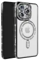 Newface Apple iPhone 16 Pro Max Kılıf Joke Simli Magneticsafe Kılıf - Siyah