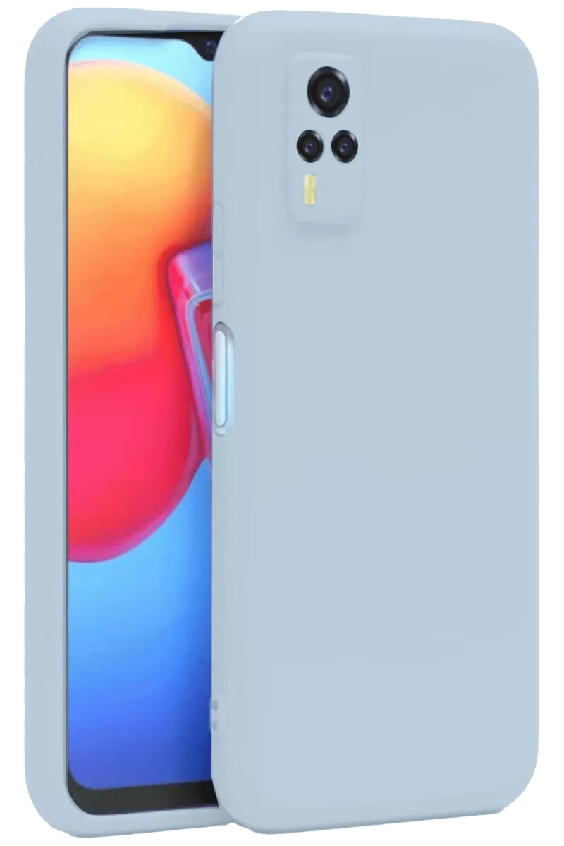 Newface Vivo Y53S Kılıf Nano içi Kadife Silikon - Buz Mavi