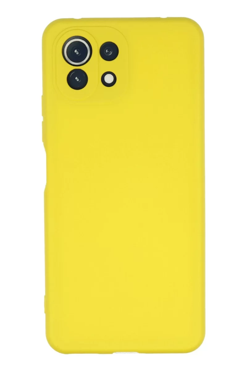Newface Xiaomi Mİ 11 Lite Kılıf Nano içi Kadife Silikon - Sarı