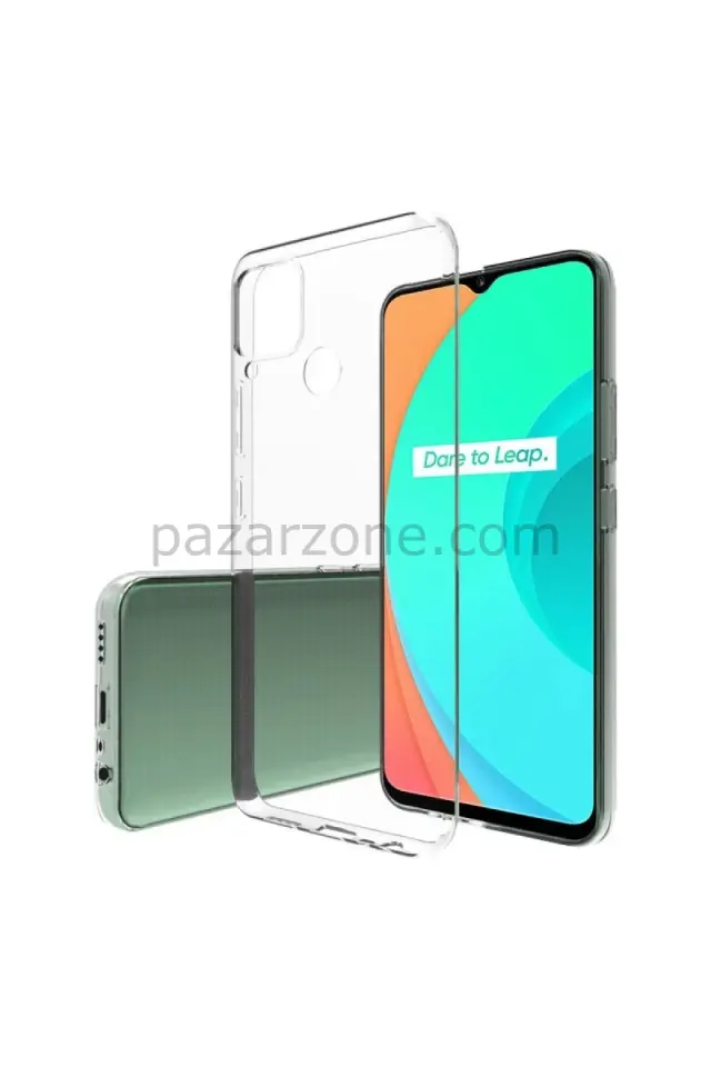 Newface Realme C15 Kılıf Lüx Şeffaf Silikon