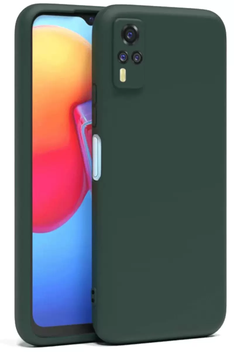 Newface Vivo Y53S Kılıf Nano içi Kadife Silikon - Koyu Yeşil