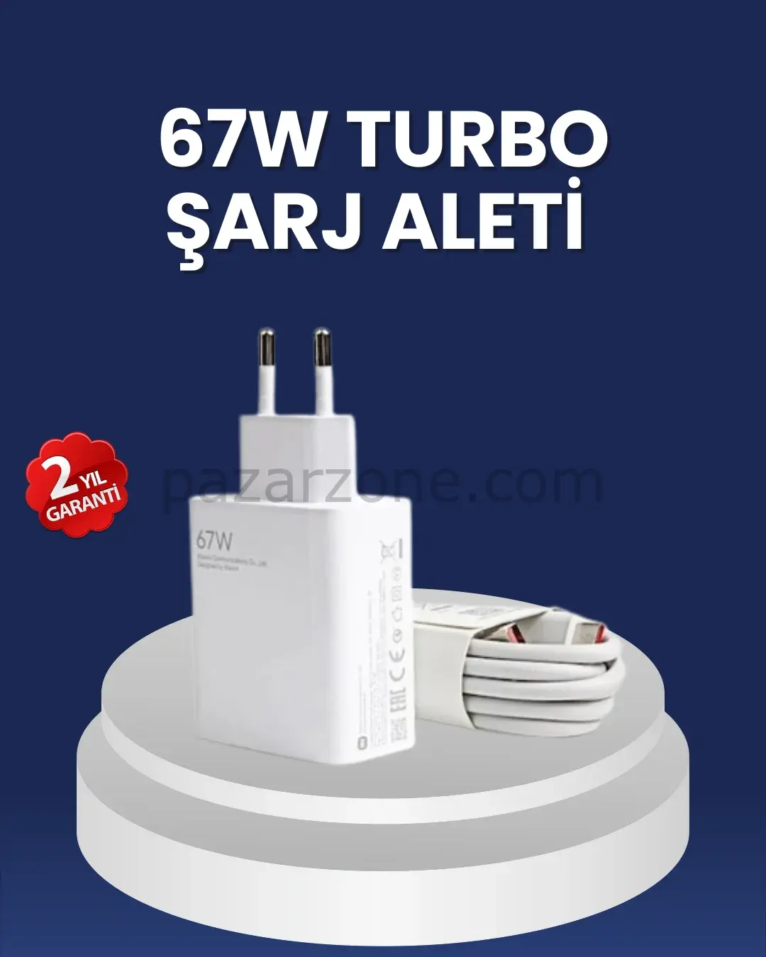 67 Watt Hızlı Şarj Adaptörü Samsung S20 S21 S22 S23 Uyumlu