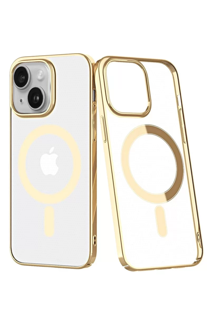 Newface Apple iPhone 14 Plus Kılıf Element Magneticsafe Sert Kapak - Gold