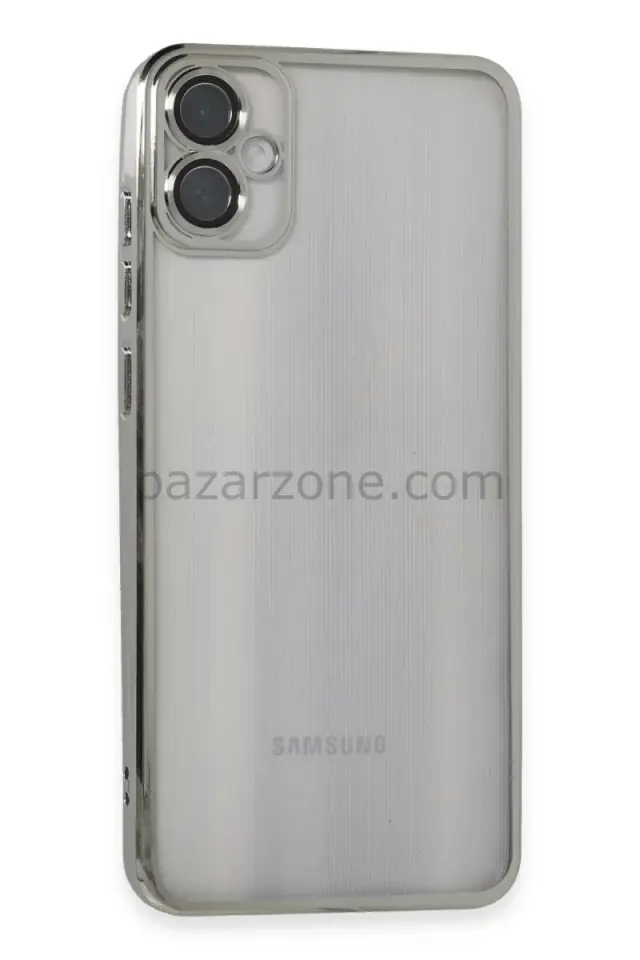 Newface Samsung Galaxy A05 Kılıf Razer Lensli Silikon - Gümüş