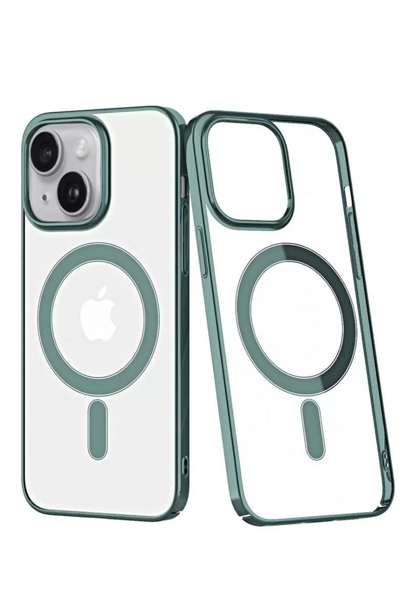 Newface Apple iPhone 14 Plus Kılıf Element Magneticsafe Sert Kapak - Köknar Yeşili